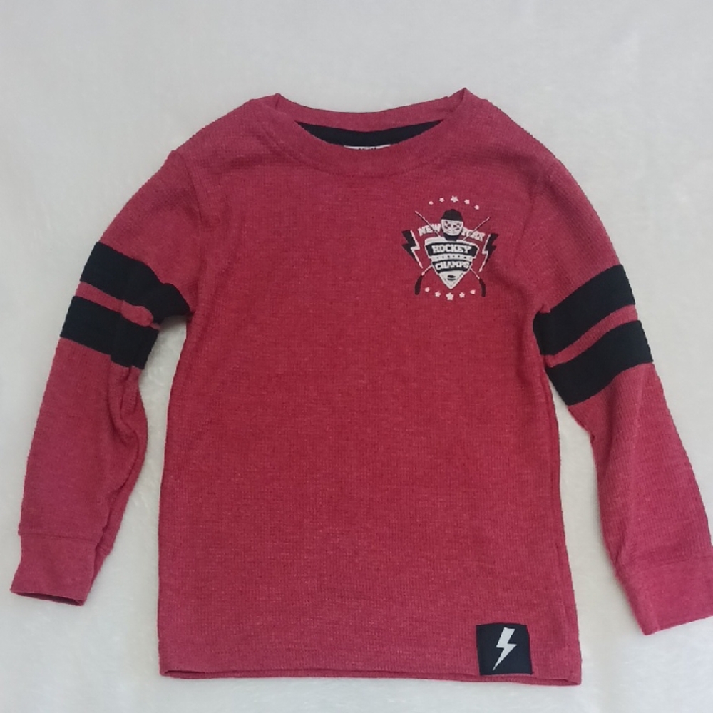 MISH Red Kids Long Sleeve Tee with Black Accents